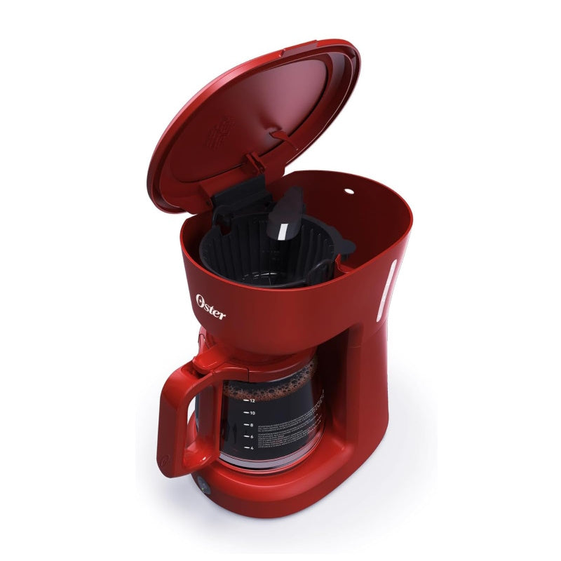 Cafetera de Goteo 12 Tz Oster 1000 W Roja Filtro Permanente