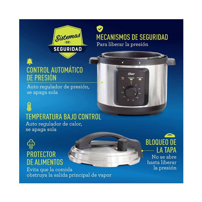 Olla de Presión Eléctrica 5.7 Lts Oster 1000 w CKSTPCEC57M013