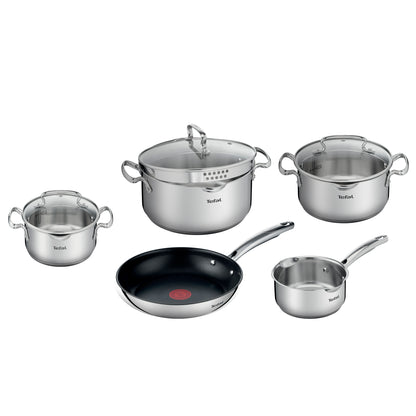 Batería De Cocina T-fal Duetto 8 Piezas Acero Inoxidable