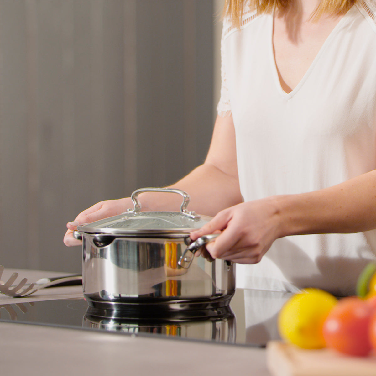 Batería De Cocina T-fal Duetto 8 Piezas Acero Inoxidable
