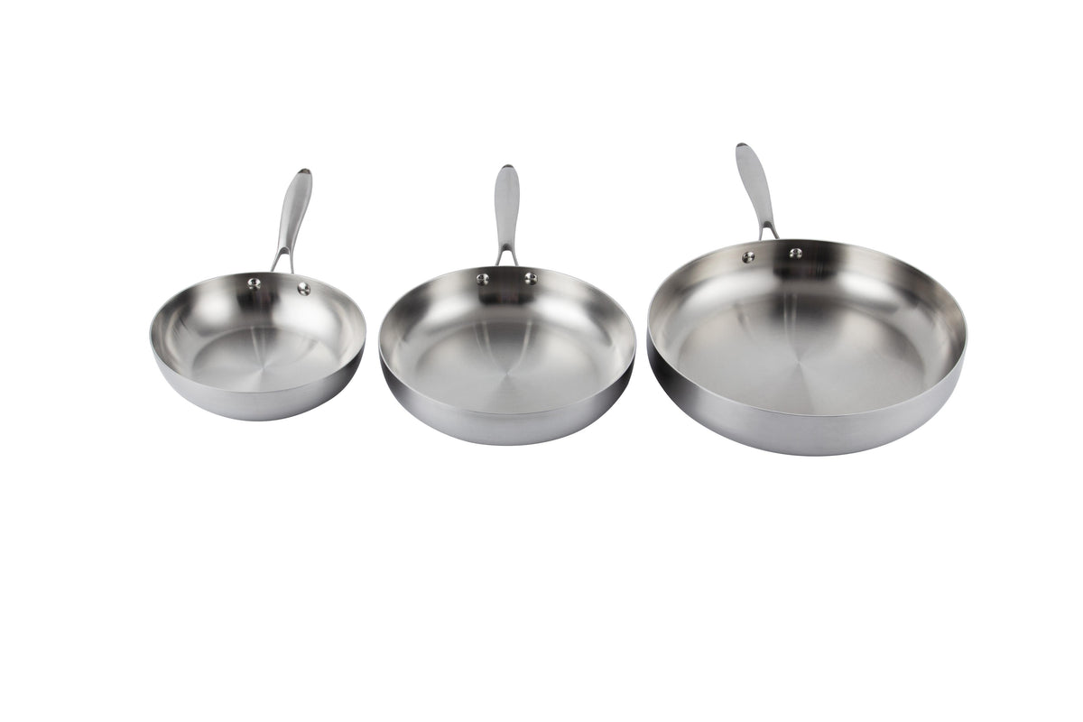 Juego 3 Sartenes 20,24,30cm Fraciel Pro Inducción Acero Inox