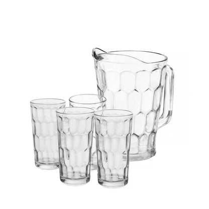 Juego de Jarra para Agua y 4 Vasos Vidrio Iglú Crisa 1721605