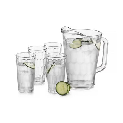 Juego de Jarra para Agua y 4 Vasos Vidrio Iglú Crisa 1721605