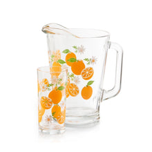 Juego de Jarra para Agua con 4 Vasos Vidrio Naranjas - Crisa