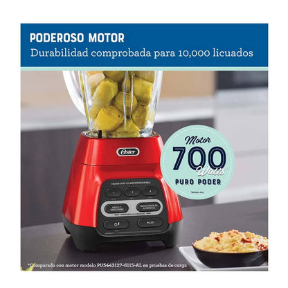Licuadora Reversible 3 Vel 700 w Vaso Vidrio Roja BLSTPYG1310RBG