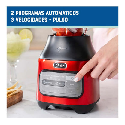 Licuadora Oster Reversible Vidrio 3 Vel 2 Programas Roja 2174290