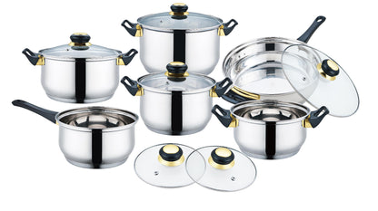 Batería de Cocina 12 pz Fernanda Acero Inoxidable Fraciel