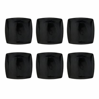 Juego 4 Platos Cuadrado Coupe Negro 25.5cm Melamina Tavola