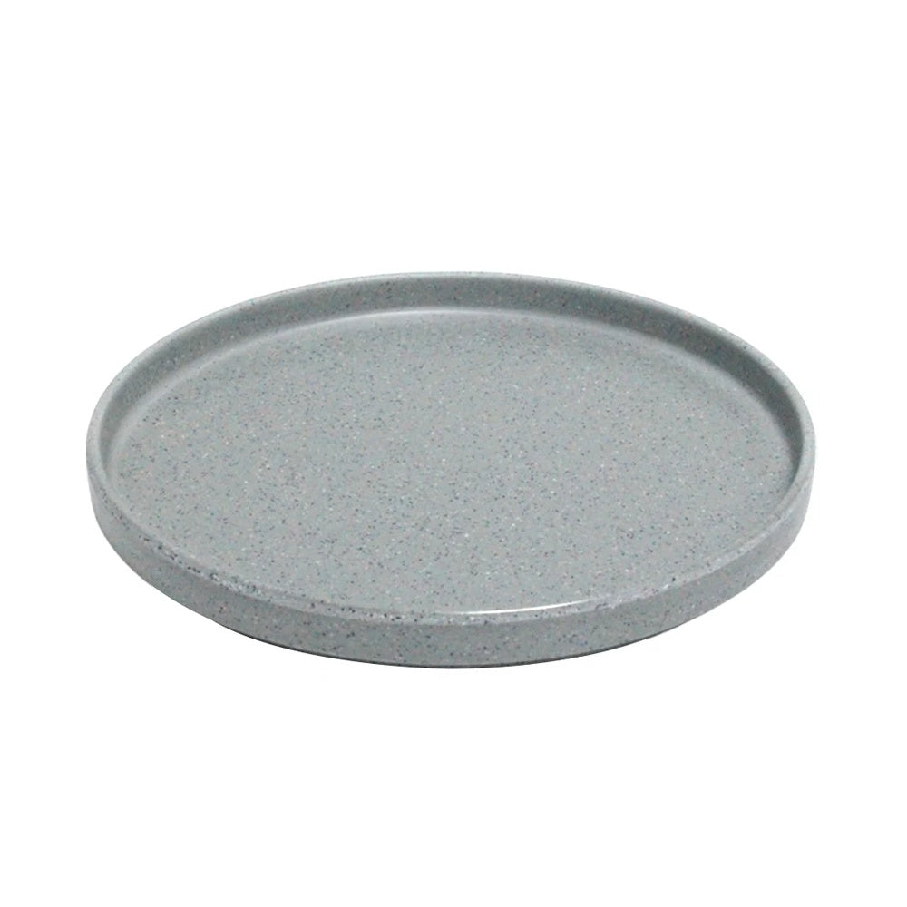 Juego 6 Platos Redondos C/Pestaña 27 cm Melamina Gris Travessa