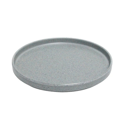 Juego 6 Platos Redondos C/Pestaña 27 cm Melamina Gris Travessa