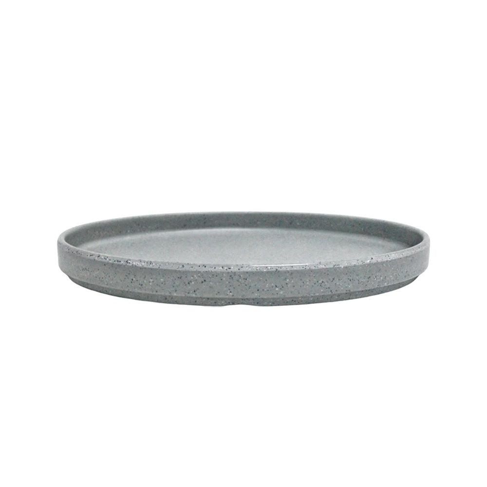 Juego 6 Platos Redondos C/Pestaña 27 cm Melamina Gris Travessa