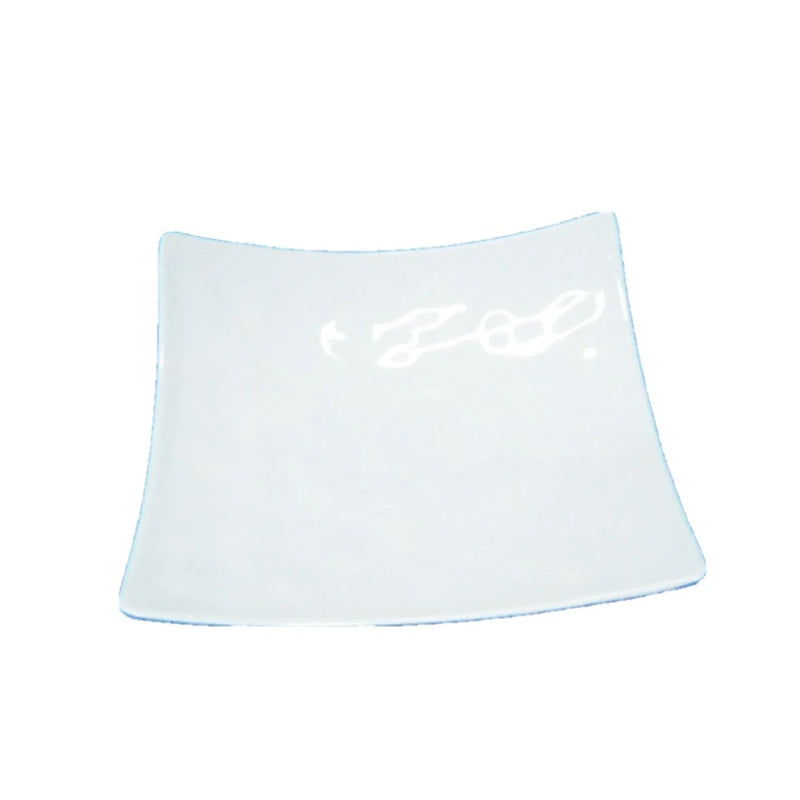 Juego 6 Platos Cuadrado Curvo 24 cm Melamina Blanco Travessa