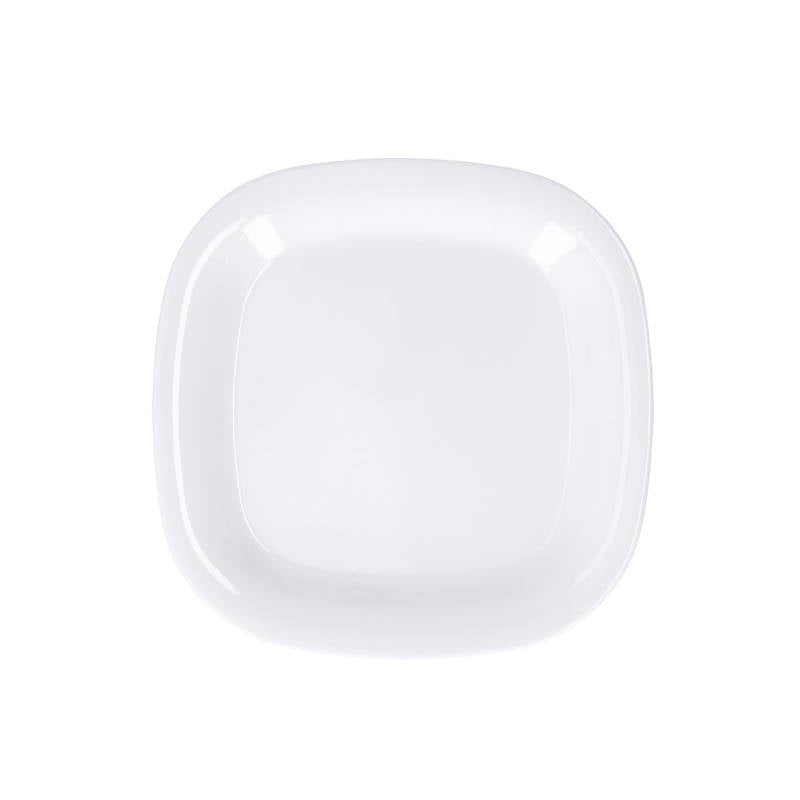 Juego 6 Platos Ensalada Melamina Semicuadrado 20.3 cm 8'' Travessa Blanco