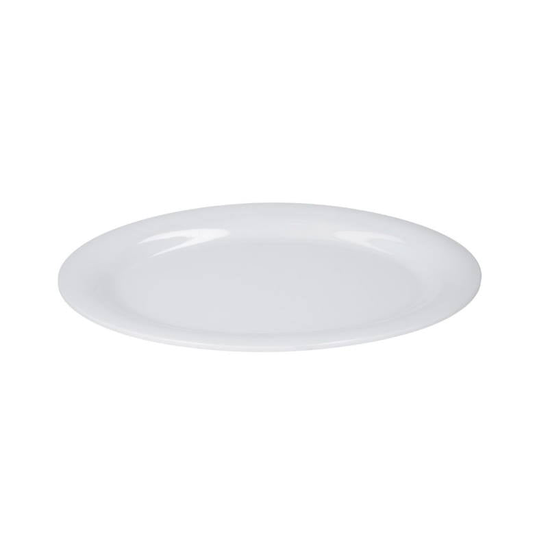 Juego 6 Platos Ovalados Melamina 30.4 cm 12'' Travessa Blanco
