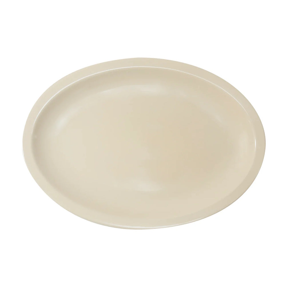 Juego 6 Platos Ovalados Melamina 34.5 cm Beige Távola