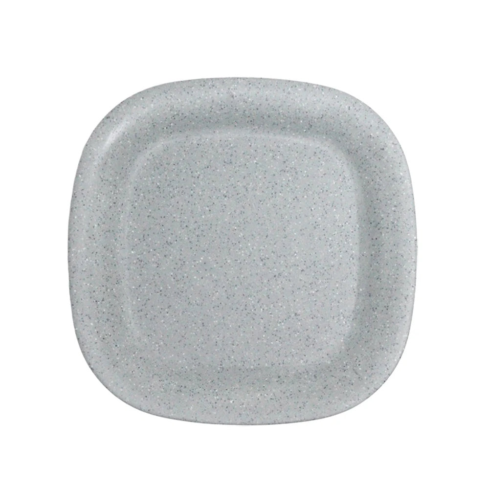 Juego 6 Platos Melamina Semicuadrado 20.3 cm 8'' Travessa Gris
