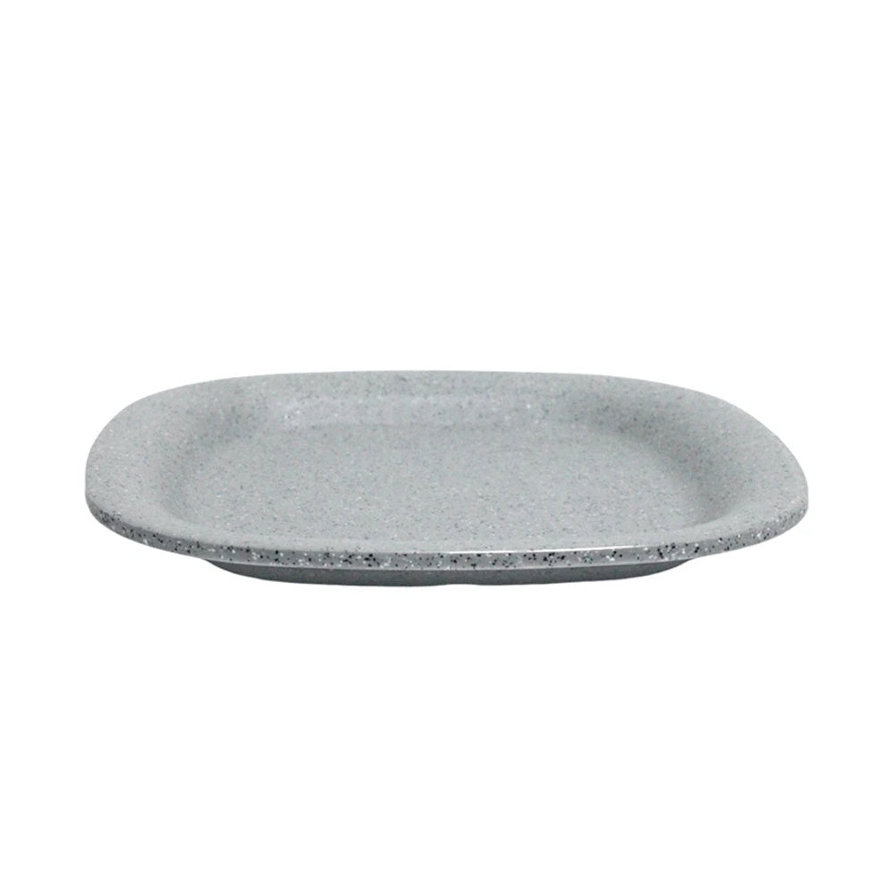 Juego 6 Platos Melamina Semicuadrado 25 cm Travessa Gris