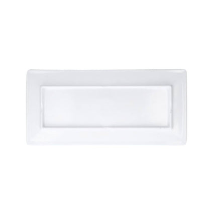 Juego 6 Plato p/Sushi Rectangular 30.4 cm 12'' Melamina Travessa Blanco