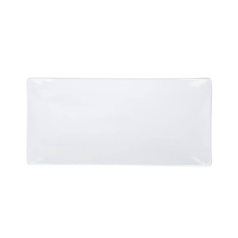 Juego 6 Plato p/Sushi Rectangular 30.4 cm 12'' Melamina Travessa Blanco