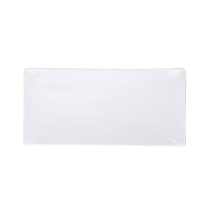 Juego 6 Plato p/Sushi Rectangular 30.4 cm 12'' Melamina Travessa Blanco