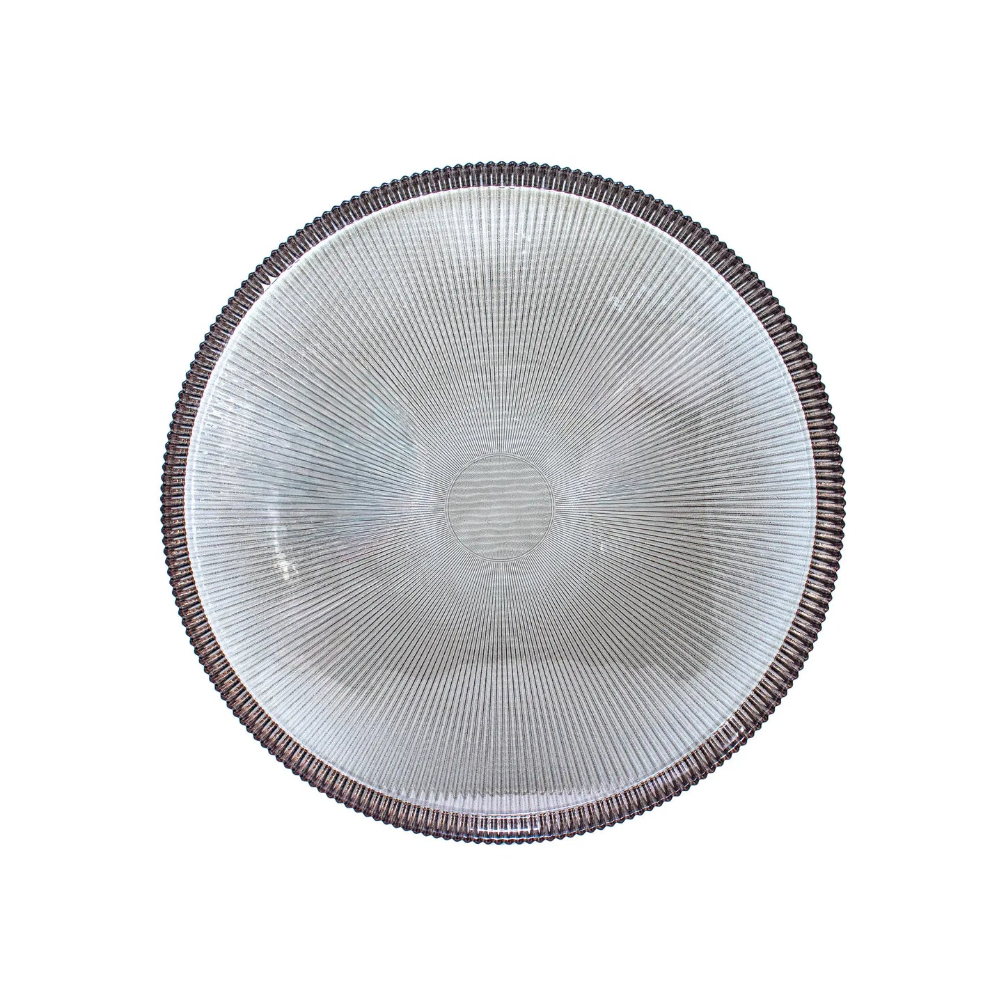 Plato Base de Cristal Texturizado 32 cm Colores