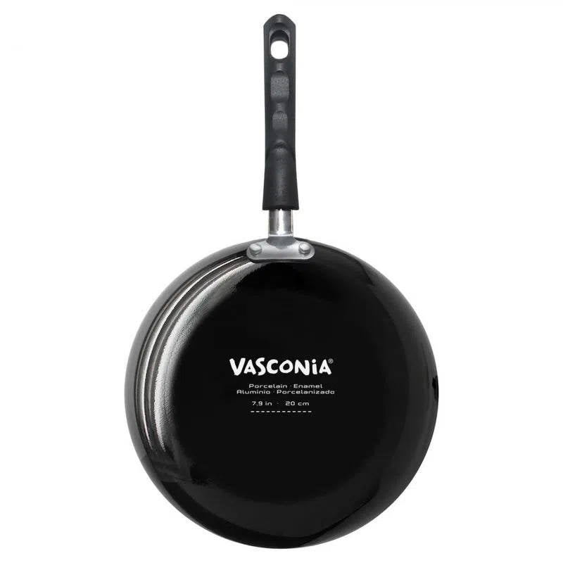 Sartén 20 cm Aluminio Porcelanizado Antiadherente Vasconia Negro