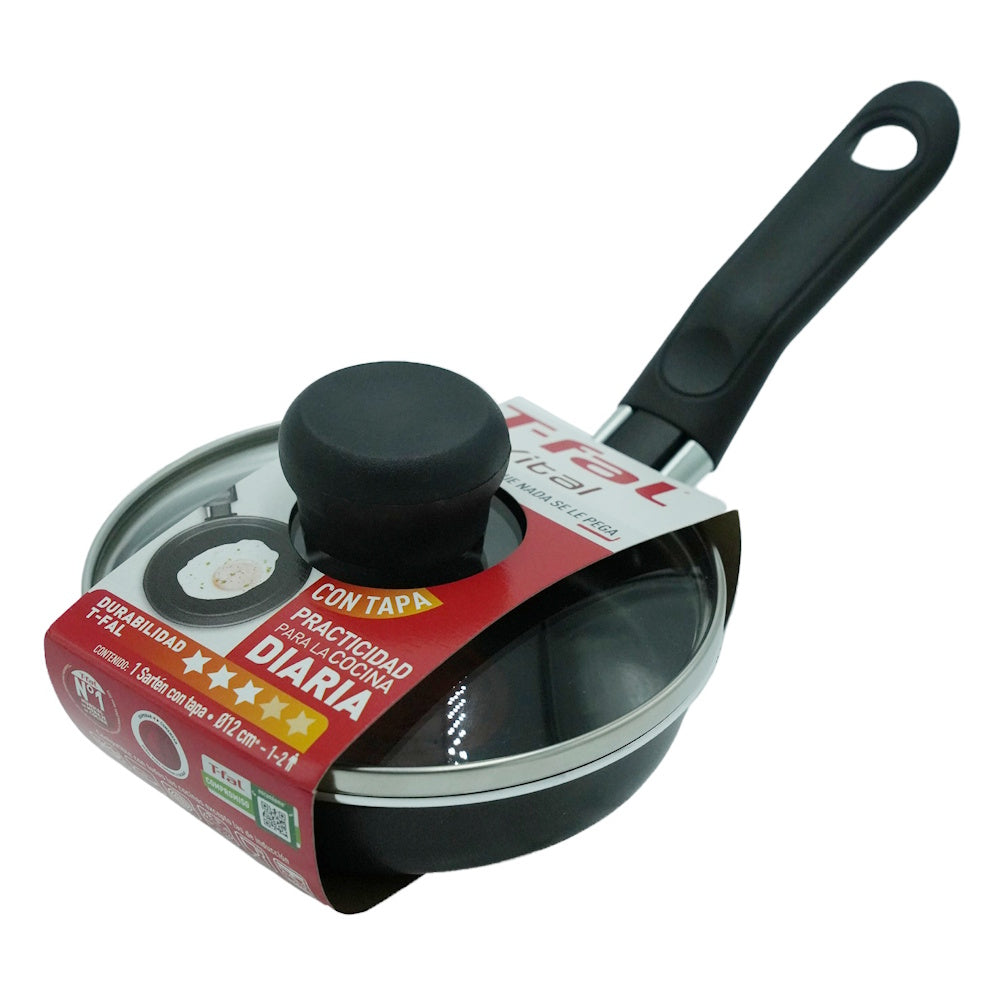 Sartén Huevero 12 cm Aluminio Antiadherente c/Tapa Vital 254500