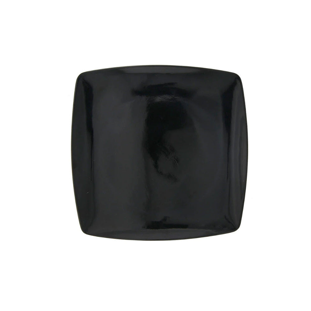 Juego 4 Platos Cuadrado Coupe Negro 25.5cm Melamina Tavola