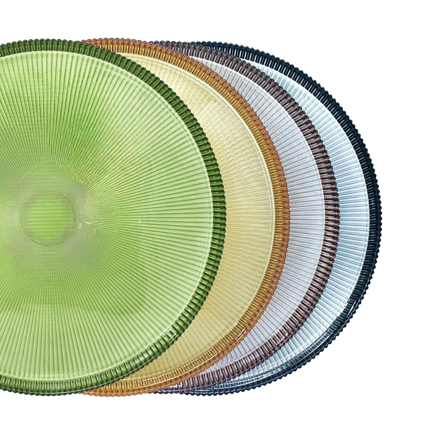 Plato Base de Cristal Texturizado 32 cm Colores