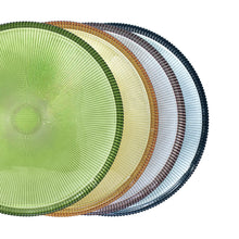 Plato Base de Cristal Texturizado 32 cm Colores