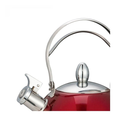 Tetera Silbadora 3 L Roja Acero Inoxidable Inducción Fraciel