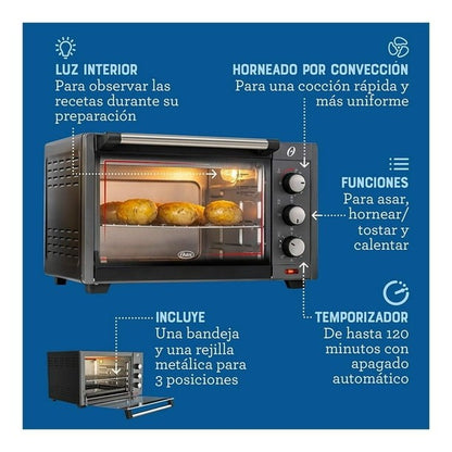 Horno Tostador Oster 30 Litros 4 funciones 1600w TSSTTV7030