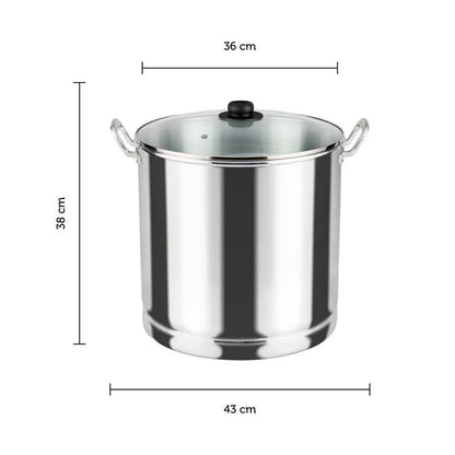 Vaporera Tamalera de Aluminio Tapa Vidrio 30 Lts Vasconia