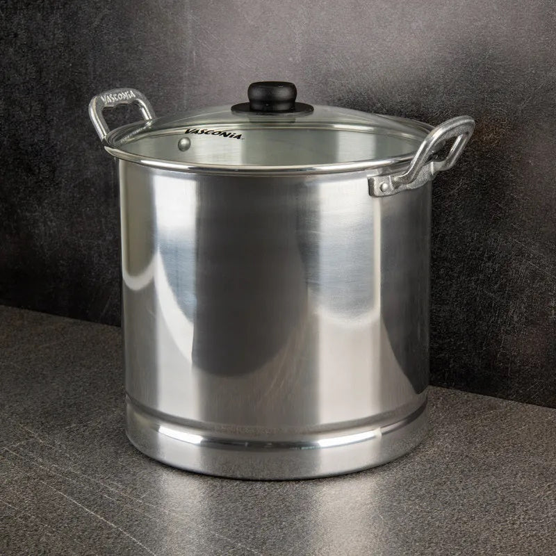 Vaporera Tamalera de Aluminio Tapa Vidrio 30 Lts Vasconia