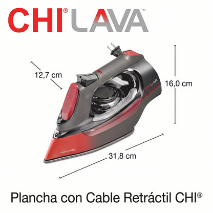 Plancha De Vapor CHI Lava Cerámica Retráctil 1700 W 13131