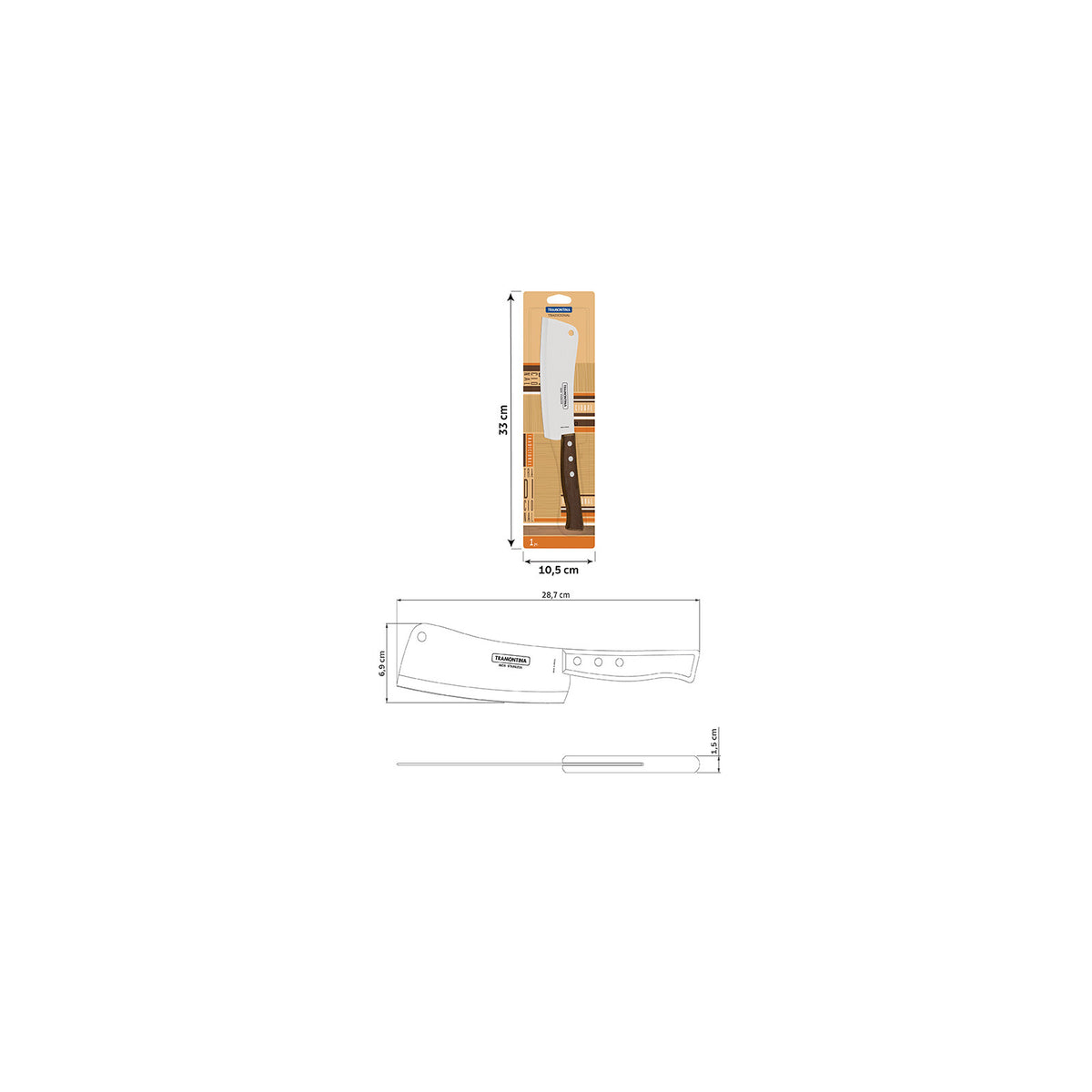 Hachuela Cocina Tramontina 6 In Acero Inoxidable 22233/106