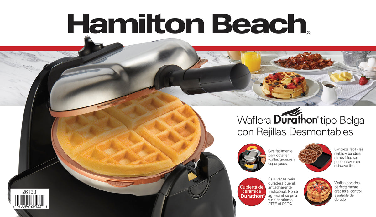 Waflera Belga Giratoria 800 W 26133 - Hamilton Beach -