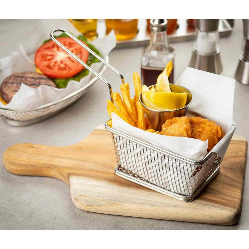 Cesta Servicio Alambre Acero Inoxidable Con Asa Tablecraft