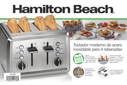 Tostador Hamilton Beach 4 Rebanadas Acero Inoxidable 24798