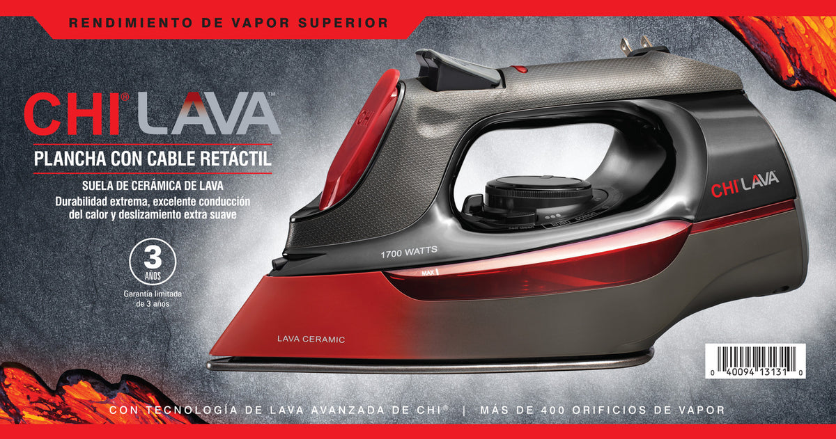 Plancha De Vapor CHI Lava Cerámica Retráctil 1700 W 13131